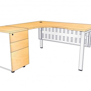 โต๊ะทำงาน L-MX151668M ขนาด 150*162*75 ซม.