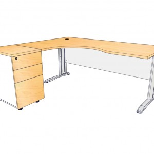 โต๊ะทำงาน L-MR181668W ขนาด180x162x75 ซม.