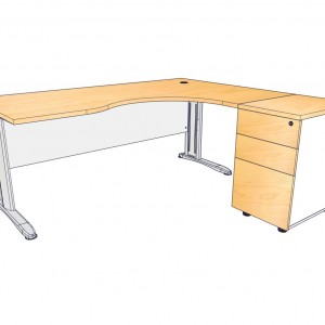 โต๊ะทำงาน R-MR181686W ขนาด180x162x75 ซม.