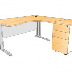 โต๊ะทำงาน R-MR151686W ขนาด150x162x75 ซม.