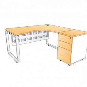 โต๊ะทำงาน MEGA R-MG151686M ขนาด 150*162*75 ซม.