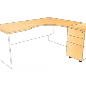 โต๊ะทำงาน รุ่น R-ME181686W ขนาด 180*165*75 ซม.