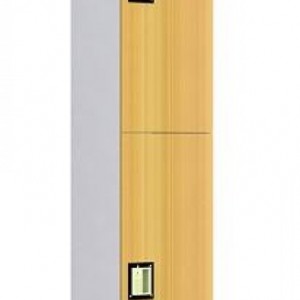 ตู้ล็อคเกอร์ไม้ 2 ช่อง WLK-12A ขนาด 30x45x185 ซม.