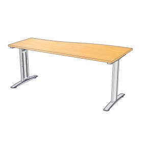 W-MPL18860X โต๊ะทำงานโล่ง ขนาด 180*(80*60)*75 ซม