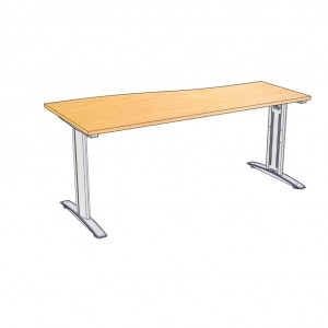 W-MPR18680X โต๊ะทำงานโล่ง ขนาด 180*(60*80)75 ซม