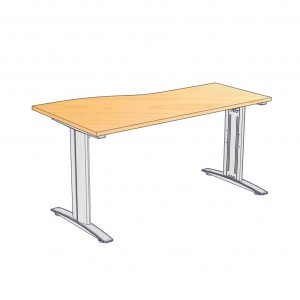 W-MPR15680X โต๊ะทำงานโล่ง ขนาด 150*(80*60)*75 ซม