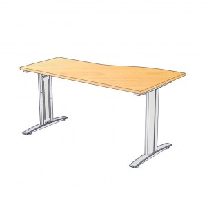W-MPL15860X โต๊ะทำงานโล่ง ขนาด 150*(80*60)*75 ซม