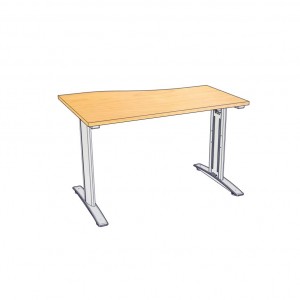 W-MPR12680X โต๊ะทำงานโล่ง ขนาด 120*(60*80)*75 ซม