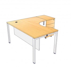 โต๊ะทำงาน R-MX151686W ขนาด 150*162*75 ซม.